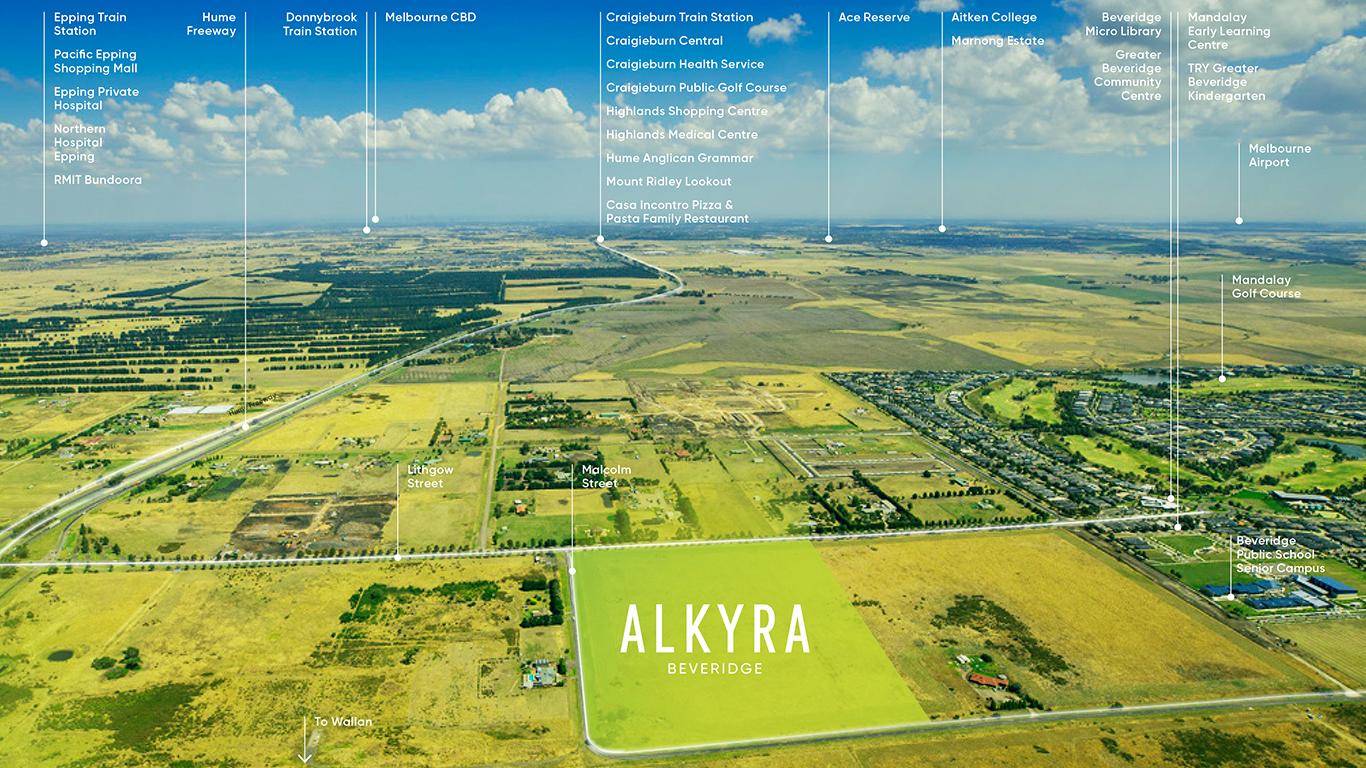 Aerial view of Alkyra Development Beveridge